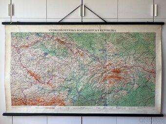 Retro školní mapa ČSSR - Československo