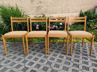 Retro dřevěné jídelní židle Jitona - 70. léta