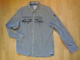 pánská Gaastra černobílá košile plátno,kostka,nápis dl.ruk,