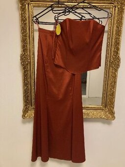 SATÉNOVÉ PLESOVÉ ŠATY (SUKNĚ+KORZET) ZN. MARTEX