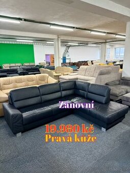 Rohová sedací souprava - kožená