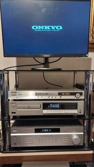 Stereo sestava SONY + ONKYO – receiver, CD, DVD, repro