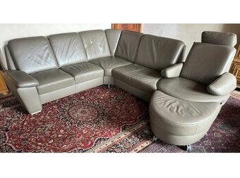 Luxusní rohová kožená sedací souprava, 2971