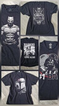 5x tričko Batman,Deadpool, Darth Vader, Star Wars, Hvězdné..