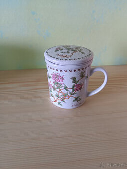 Porcelánový hrnek se sítkem a pokličkou divoký tymián