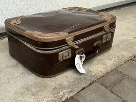 Starožitný hnědý menší kufr s lakovaným povrchem zn. Kazeto - 1
