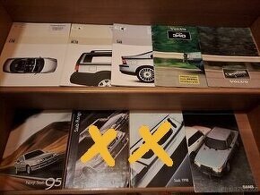 Prodám dobové prospekty Saab a Volvo