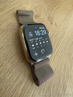 Apple Watch 6 40 mm, GPS + Cellular, zlatá nerez, TOP STAV