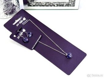 Set náhrdelníku a náušnic Swarovski elements - modrá