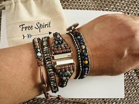 Řemínek na hodinky 21 mm s polodrahokamy