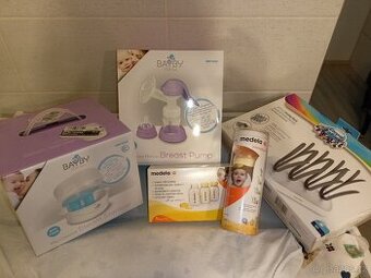 Odsávačka, lahvičky, a sterilizačka