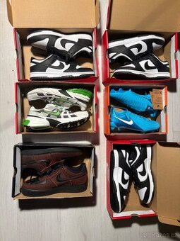 Set 6 párů bot NIKE (Panda Dunk, AF1, P-6000) - NOVÉ