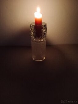 Křišťál broušený, vázička, svíčka