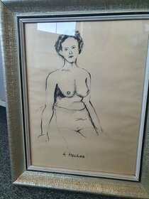 Obraz ženy - malíř A. Machová