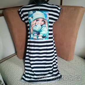 Krásné pružné šaty s aplikací vel.42-46