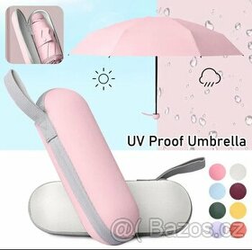 Nový deštník růžový  s pouzdrem