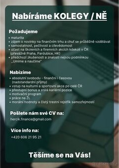 Nabíráme KOLEGY / NĚ - finanční poradce