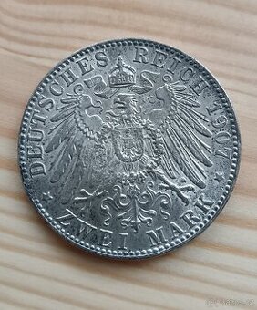 Zwei Mark 1907 Bayern D...