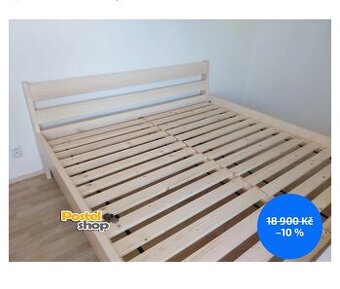 dvoulůžko masiv 4,2cm borovice přírodní