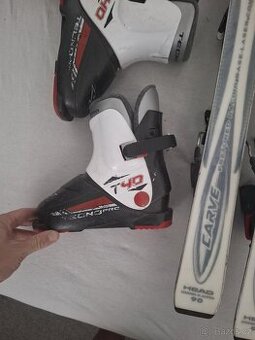 Dětské lyže 90 + vázání + boty 240 a 234