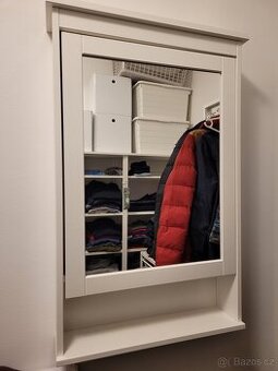 HEMNES Zrcadlová skříňka s dvířky, bílá, 63x16x98 cm