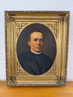 Starožitný obraz – portrét duchovního