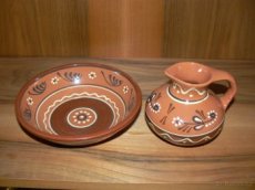 Starý keramický džbánek a miska - made in USSR
