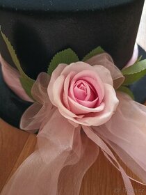 Ozdoba na svatební auto - růžová růže - 1