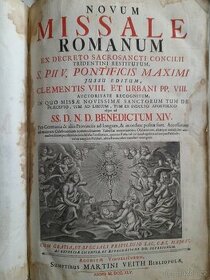 starožitná kniha 1875 Missale Romanum Benedictum