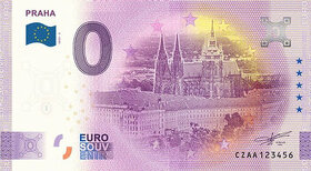 Eurobankovka – Pražský hrad z dálky