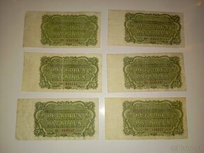 BANKOVKY 5 KČS 1961, 6 RŮZNÝCH SÉRIÍ, VŠE NEPERFOROVANÉ - 1