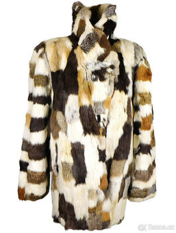 Pravý dámský  barevný kožich KARA vel. XL