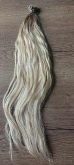 Ruské blond ombre vlasy-keratin,60cm,88g