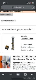 Komín 180 mm, 7,5m zděný