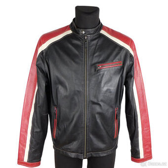 Kožená pánská zateplená barevná bunda ANGELO vel. L