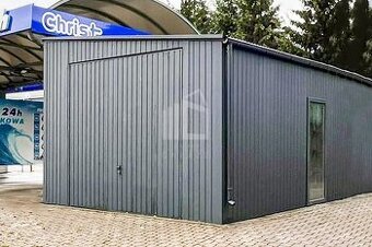 Plechova garáž 5x6m Dvoukřídlá vrata - Okno