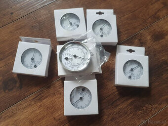 Kombinovaný analogový chromový teploměr / vlhkoměr