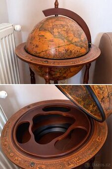 Barový globus – stojan na alkohol ve stylu vintage