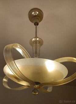 starý skleněný 4 ramenný lustr, 50. léta