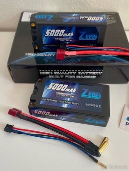 Zeee 2S Shorty LiPo baterie 5000mAh 7.4V 120C s 5mm banánkem