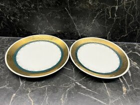 Porcelán-Zlacený maly mělký talíř - 1