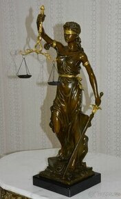 Bronzová socha - Justicia XXL - Zlacená - 1