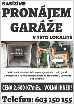 PRONÁJEM GARÁŽE