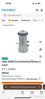 Filtrace Intex 28604 a bazén 1.83x0,51m