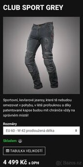 Motocyklové kevlarové jeany 4SR