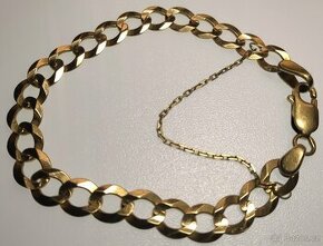Zlatý masivní pánský náramek 14K ( 585 punc) 14 gramů,19.5cm - 1