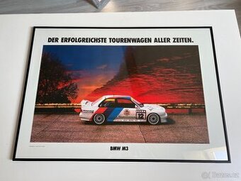 ORIGINÁL BMW plakát v rámu A1 BMW E30 M3