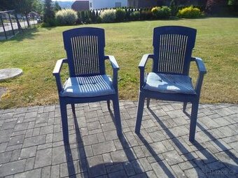 2x židle plast, zahradní - 1