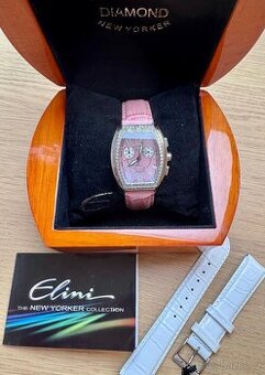 DÁMSKÉ NÁRAMKOVÉ HODINKY ELINI S PŘÍRODNÍMI BRILIANTY - ETUE