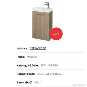 Koupelnová skříňka s umyvadlem ořech